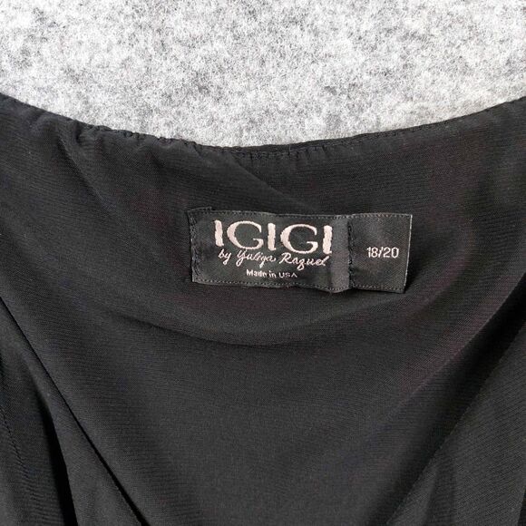 IGIGI by Yuliya Raquel 18/20 Plus Black Red Rose Print Fit & Flare Midi Dress Ma - Picture 11 of 11